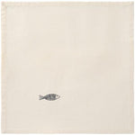 Load image into Gallery viewer, Buttercream Napkin with Fish Embroidery
