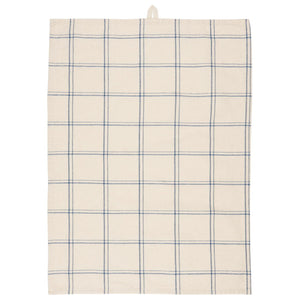 Tea Towel Ebbe Natural and Blue Line Check