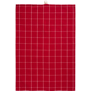 Red Check Tea Towel Cotton