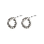 Load image into Gallery viewer, Tessa Crystal Halo Stud Earrings Silver
