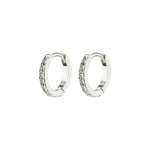 Load image into Gallery viewer, Ebna Mini Crystal Huggie Hoops Silver
