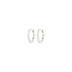 Load image into Gallery viewer, Kahlia Mini Pearl Hoop Earrings Silver
