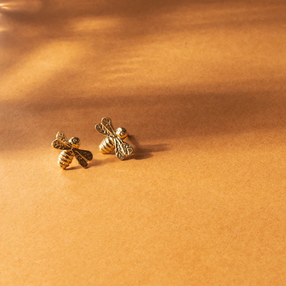 Mini Bee Earrings Gold