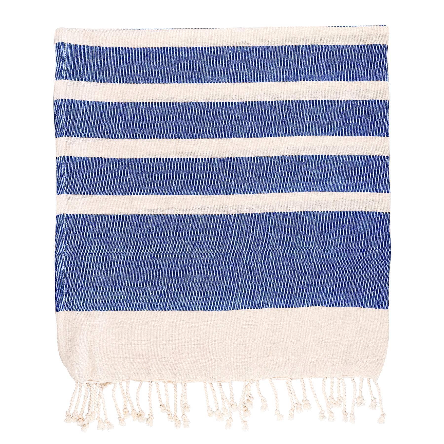 Turkish Cotton Beach Towel  Navy