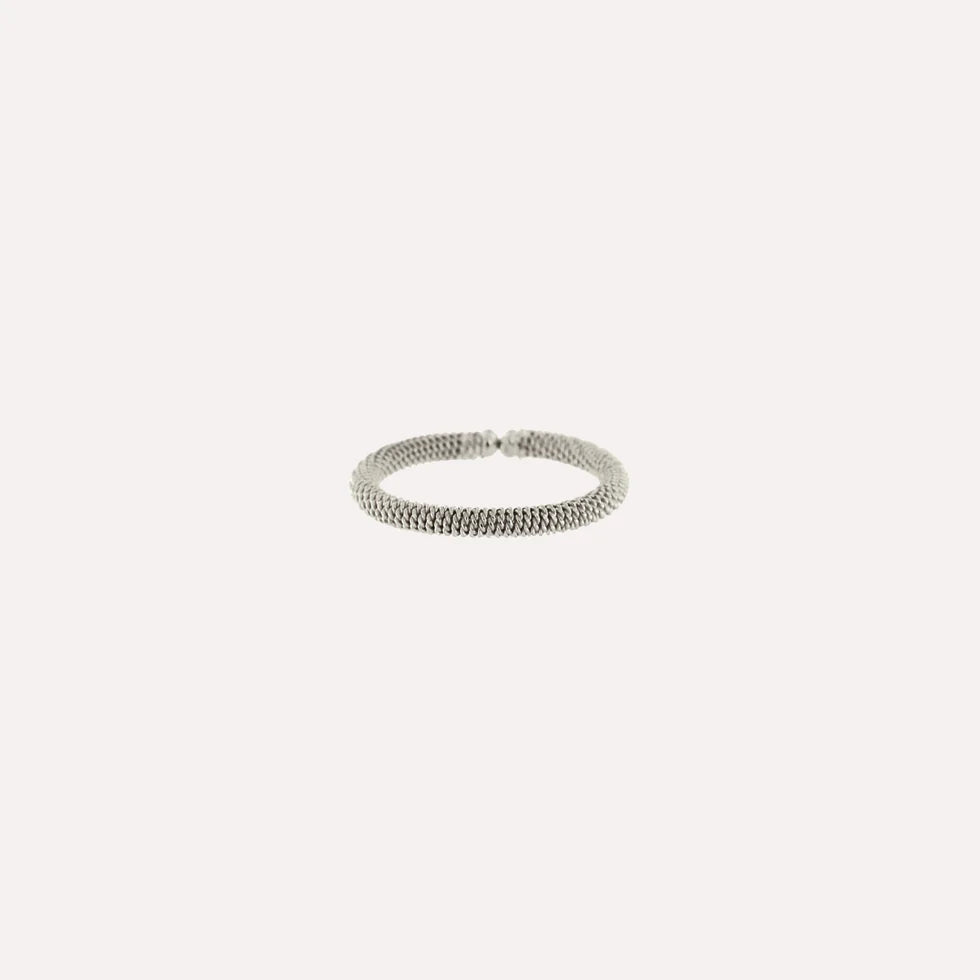 Mesh Twist Ring Silver