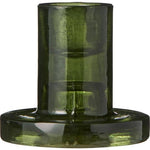 Load image into Gallery viewer, Short Green Glass Candle Holder Dinner Candles
