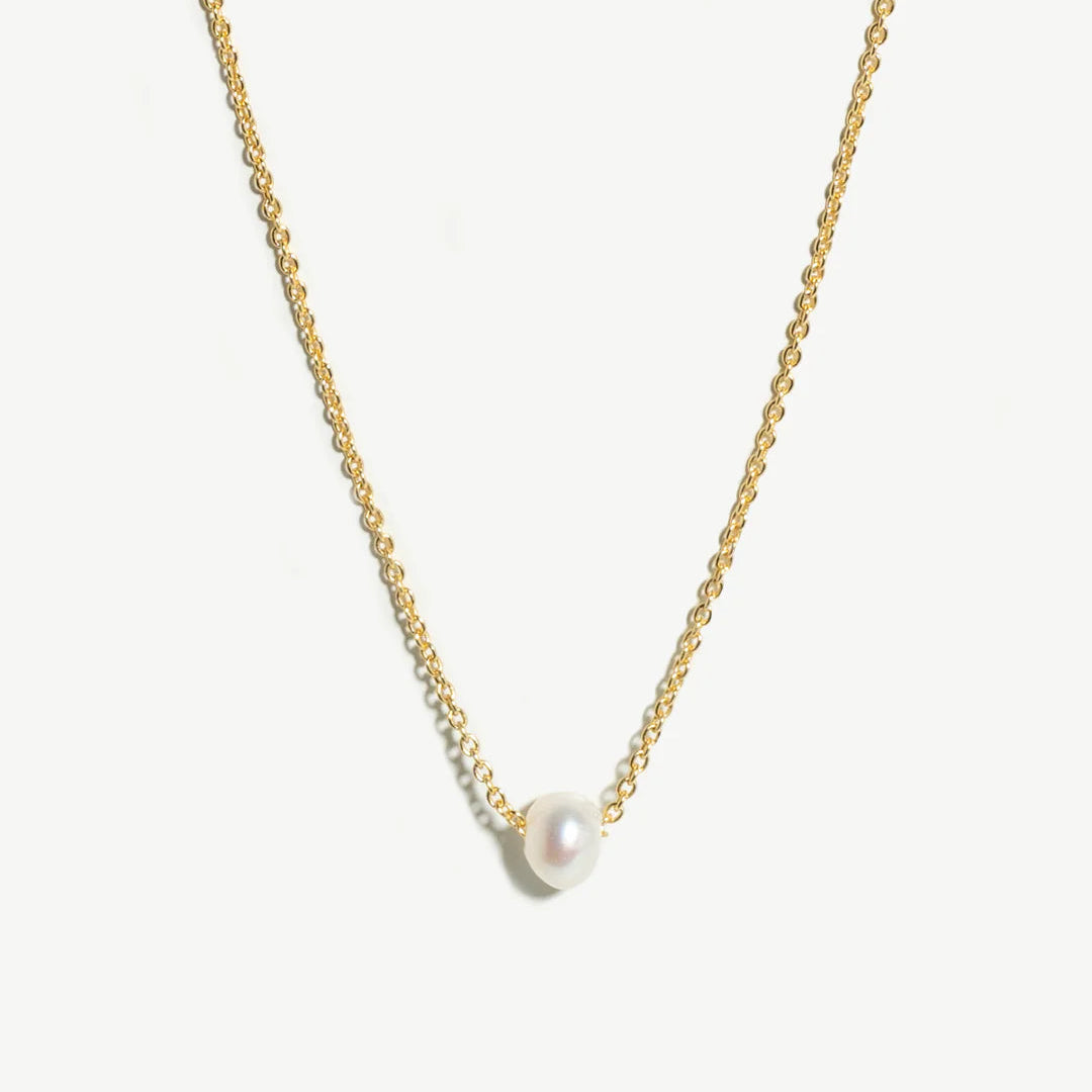 Lonely Pearl Necklace Gold