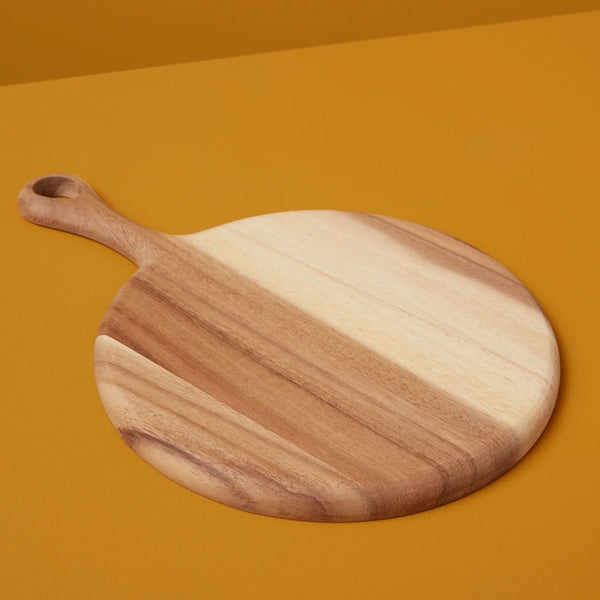 ACACIA ROUND BOARD WITH SHORT HANDLE SMALL