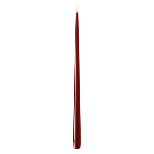 BORDEAUX RED PACK OF TWO LED TAPER CANDLES two sizes available