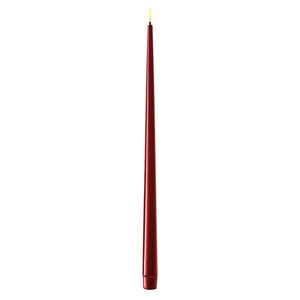 BORDEAUX RED PACK OF TWO LED TAPER CANDLES two sizes available