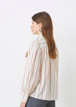 Load image into Gallery viewer, Suncoo Striped Blouse Lips Cherry and Cream
