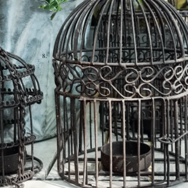 BIRDCAGE TEA LIGHT CANDLE HOLDER METAL