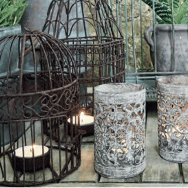 BIRDCAGE TEA LIGHT CANDLE HOLDER METAL