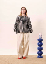 Load image into Gallery viewer, FRNCH Noir Checked Blouse
