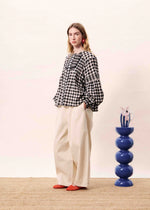 Load image into Gallery viewer, FRNCH Noir Checked Blouse

