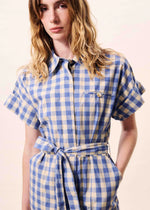 Load image into Gallery viewer, FRNCH Checked Blue Jumpsuit
