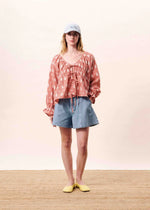 Load image into Gallery viewer, FRNCH Oversized Patterned Rouge Blouse
