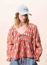 Load image into Gallery viewer, FRNCH Oversized Patterned Rouge Blouse
