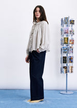 Load image into Gallery viewer, FRNCH Ruffle Blouse Cream Check
