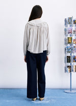 Load image into Gallery viewer, FRNCH Ruffle Blouse Cream Check

