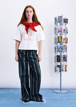 Load image into Gallery viewer, FRNCH White T-Shirt with Red Embroidered Detail
