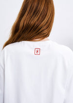 Load image into Gallery viewer, FRNCH White T-Shirt with Red Embroidered Detail
