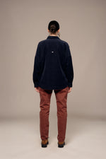 Load image into Gallery viewer, Mat De Misaine Claran Micro Cord Shirt Navy
