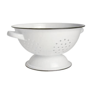 ENAMEL COLANDER METAL BLACK AND WHITE