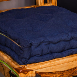 SEAT PAD CUSHION FRENCH NAVY COTTON