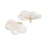 Load image into Gallery viewer, Marlow Flower Earrings Pearl and Fabric
