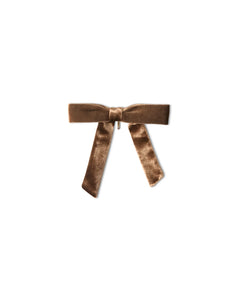 Pony Tail Pin Brown Velvet Bow