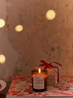 Load image into Gallery viewer, Dried Orange and Cinnamon Bark Votive Candle
