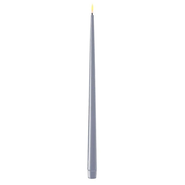 DUST BLUE PACK OF TWO LED TAPER CANDLES two sizes available