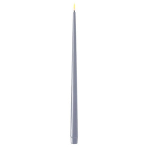 DUST BLUE PACK OF TWO LED TAPER CANDLES two sizes available