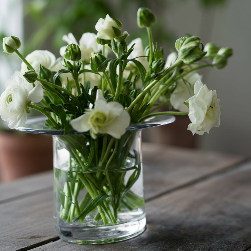 Glass Vase With Flat Rim Small