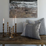 Load image into Gallery viewer, Linen Cushion Grey and Natural 50x50
