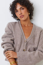 Load image into Gallery viewer, Suncoo Knitted Cardigan Taupe
