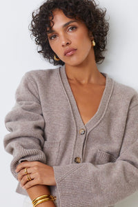 Suncoo Knitted Cardigan Taupe