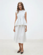 Load image into Gallery viewer, Suncoo Woven Cotton Skirt White Faye
