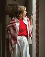 Load image into Gallery viewer, Chalk Rebecca Striped Top Red/Ecru
