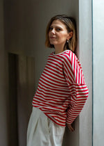 Load image into Gallery viewer, Chalk Rebecca Striped Top Red/Ecru
