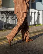 Load image into Gallery viewer, Chalk Jasmine Trousers Stripe Tobacco
