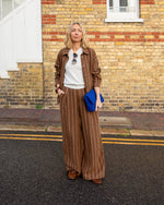 Load image into Gallery viewer, Chalk Jasmine Trousers Stripe Tobacco
