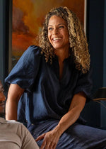 Load image into Gallery viewer, Chalk Porcha Top Navy
