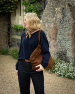Load image into Gallery viewer, Suede Tan Slouch Bag
