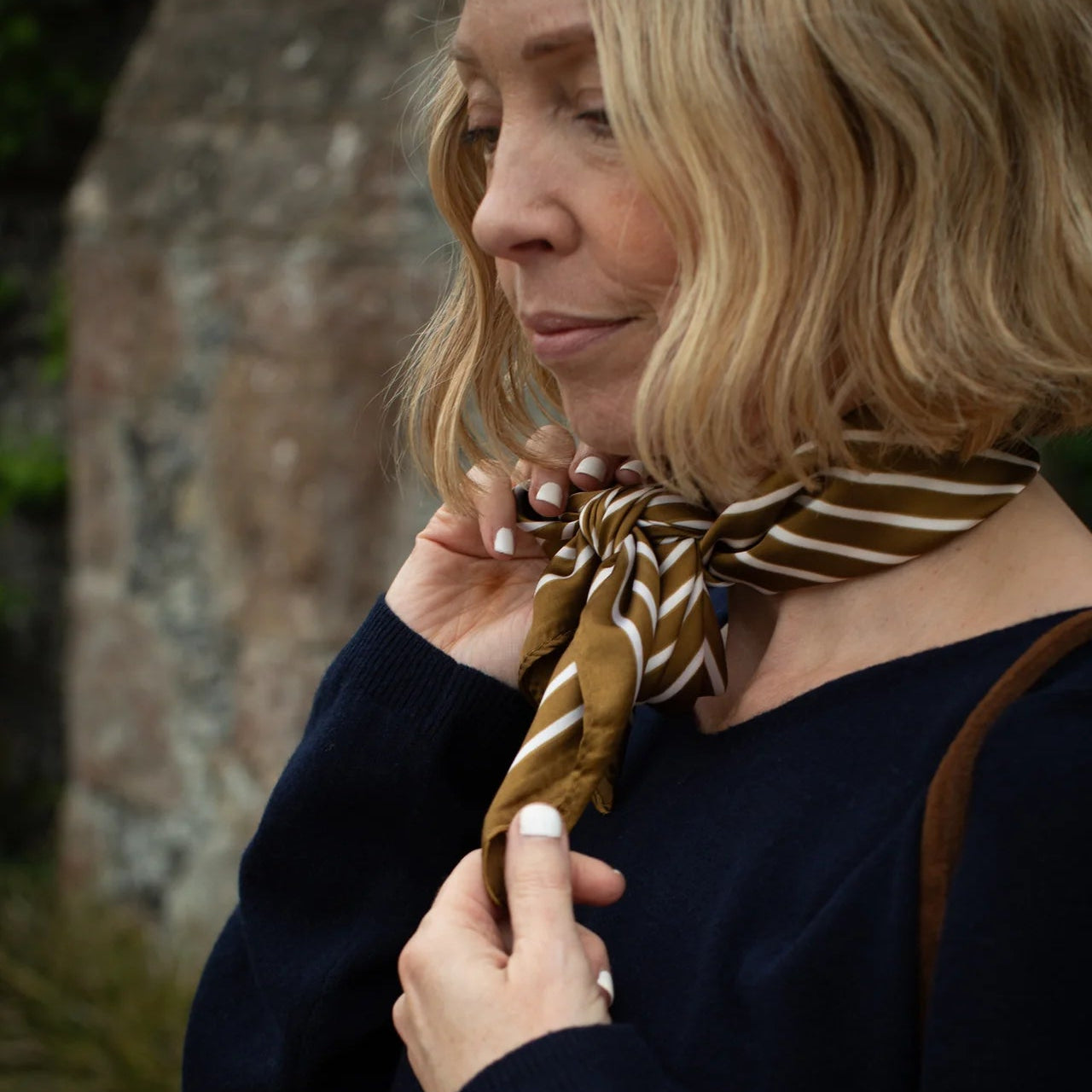 Chalk Effie Scarf Olive Stripe