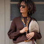 Load image into Gallery viewer, Luna Black and Brown Scarf
