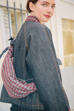 Load image into Gallery viewer, FRNCH Dark Denim Jacket Contrast Collar
