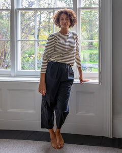 Chalk Fleur Stripe T-Shirt Black/Cream