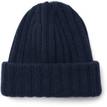 Load image into Gallery viewer, Kari Lambswool Beanie Hat Navy
